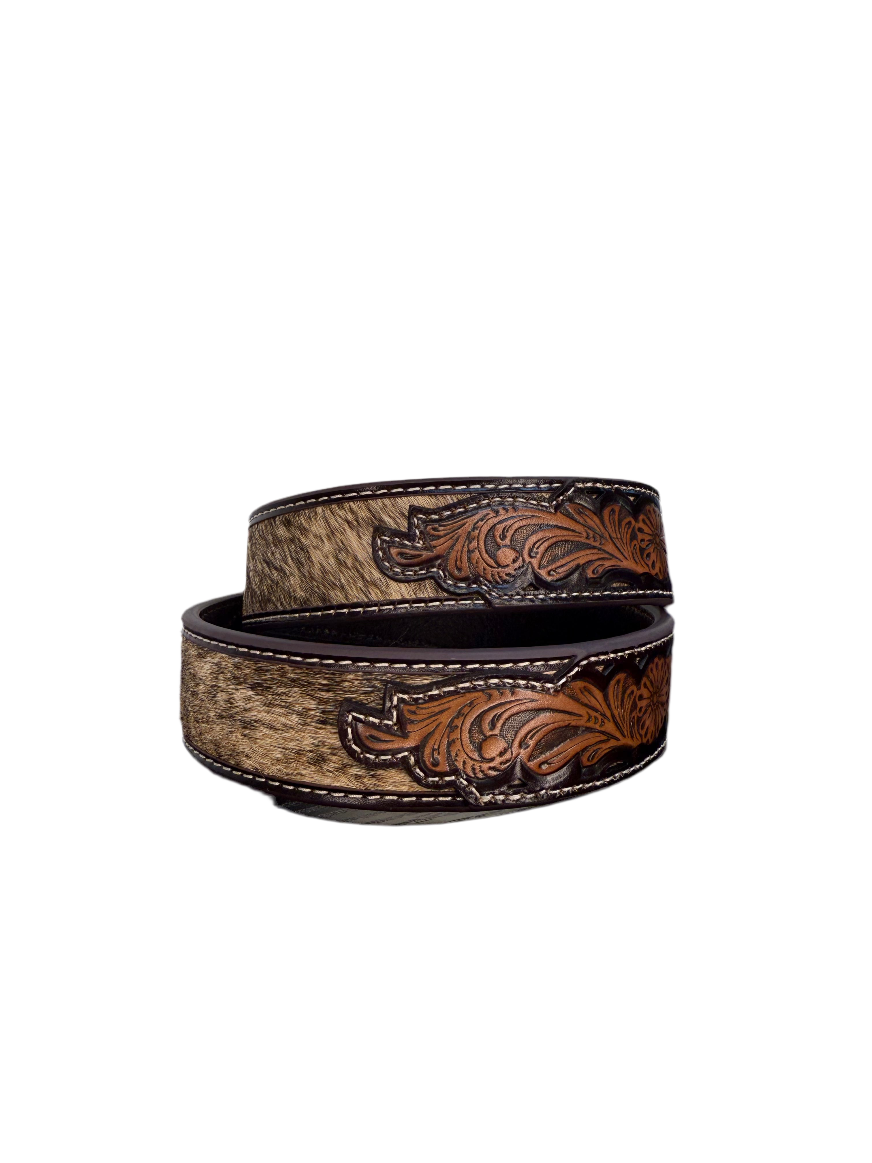 NOCONA BELT BROWN WITH COW N210008347