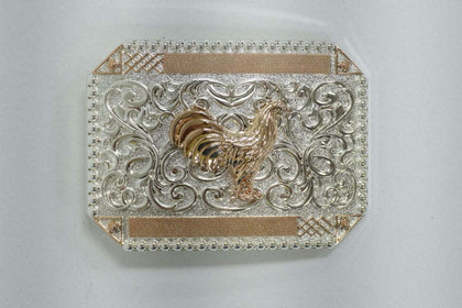 HEBILLA CUADRADA GALLO ORO ROSADO PLATA
