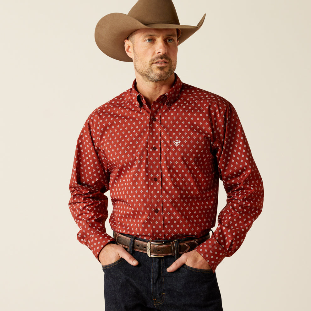 Ariat Pax Long Sleeve Burgundy Classic Fit - 3867