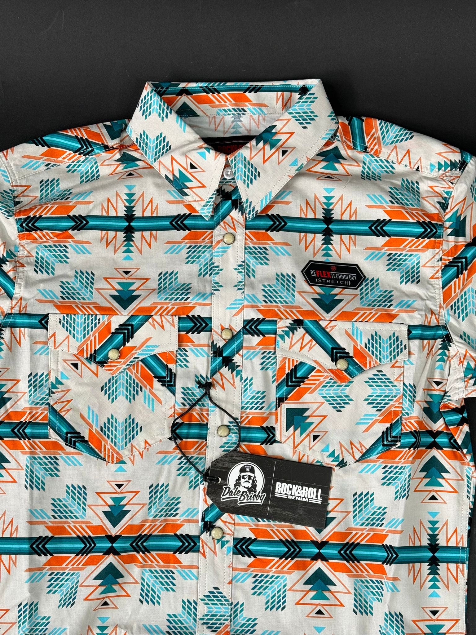 ROCK&ROLL X DALE BRISBY SHORT SLEEVE AZTEC TURQUOISE