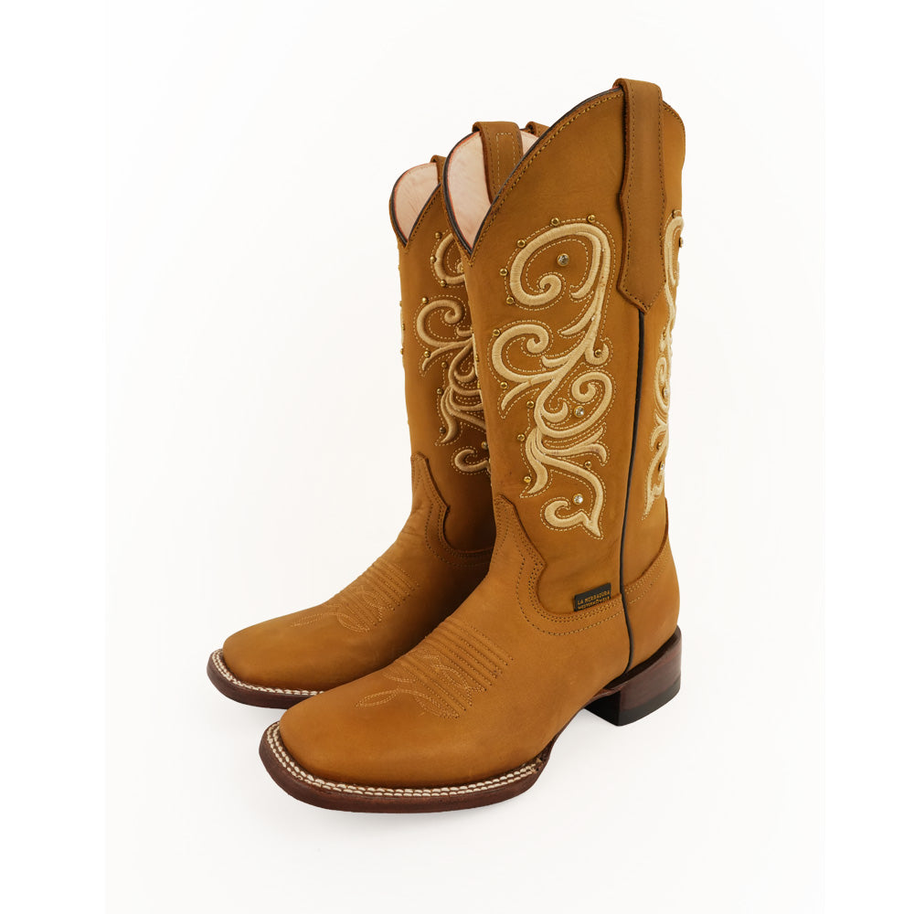 BOTAS DE MUJER LA HERRADURA EMILY PIEL CRAZY TAN PUNTA CUADRADA