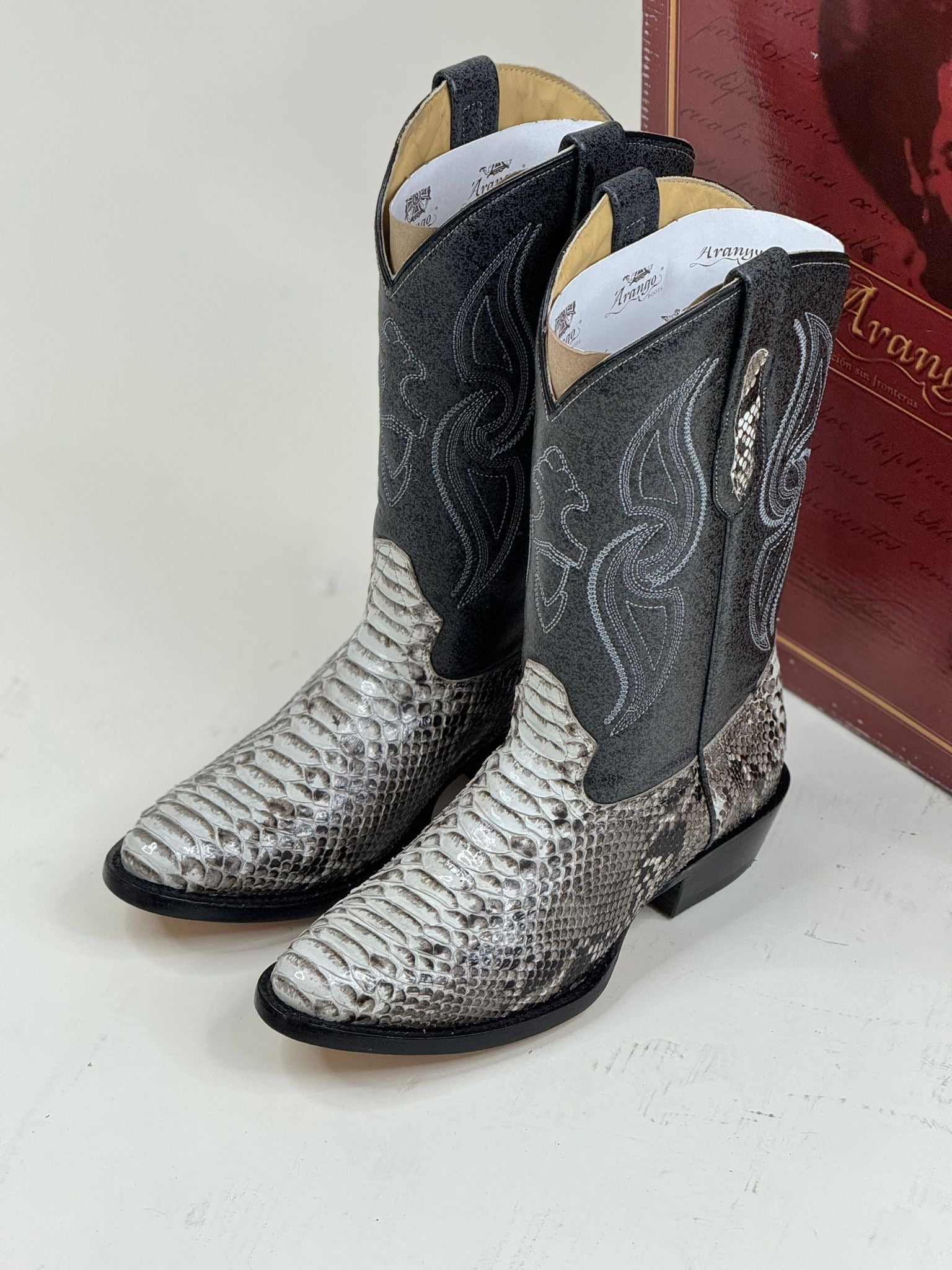 ARANGO BOOTS SEMI-OVAL EXOTIC PYTHON NATURAL