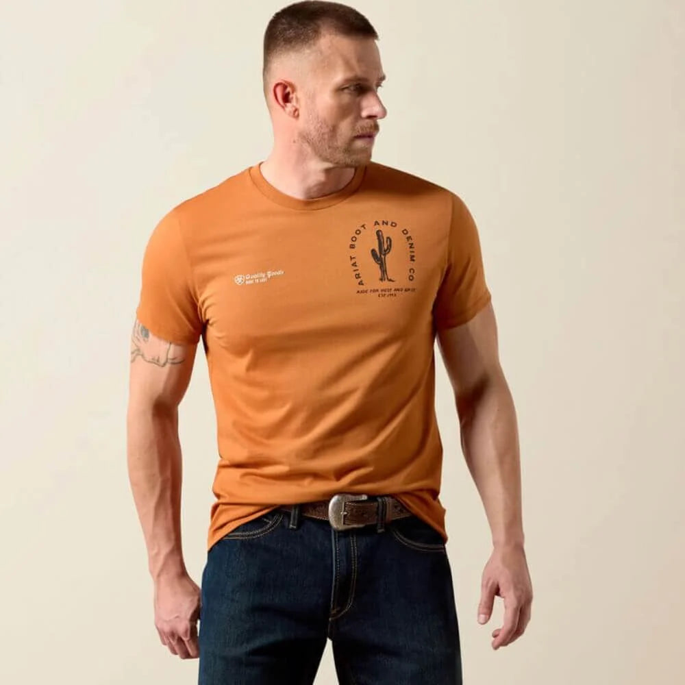 ARIAT MENS TOBACCO TOUGH SS TSHRT ADOBE 10079568