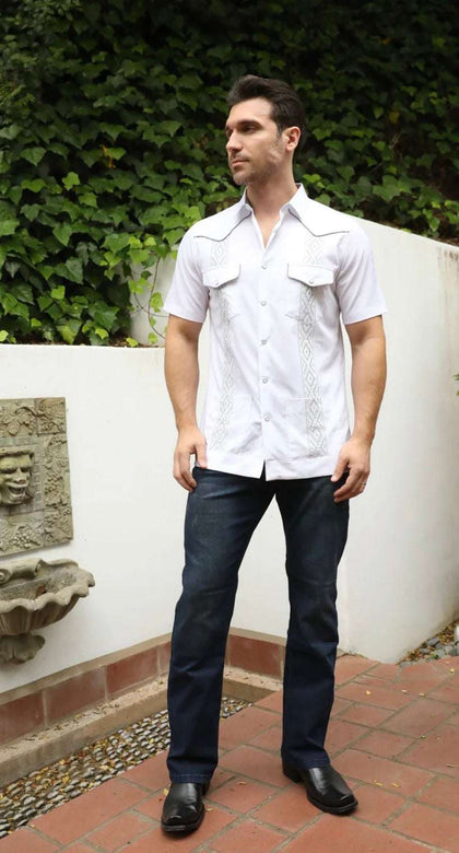 PLATINI MENS SHIRT SHORT SLEEVE WHITE GUS9340
