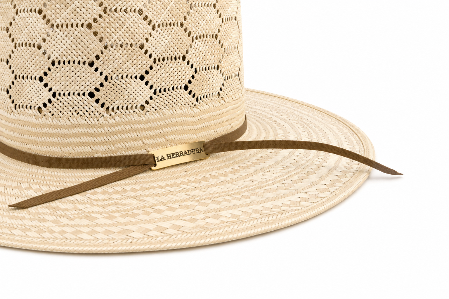 HERRADURA STRAW HAT 300X PANAL BICOLOR COPA ALTA OPEN CROWN