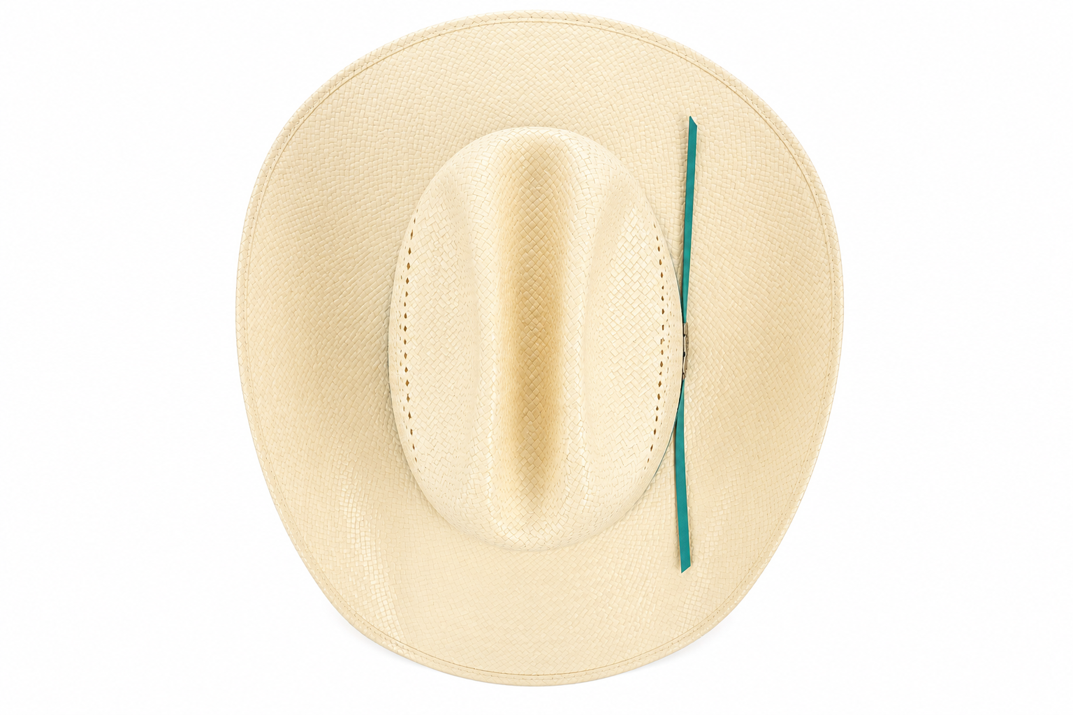 JUSTIN VINTAGE IVORY TURQUOISE  STRAW HAT FOR WOMEN JUS12655