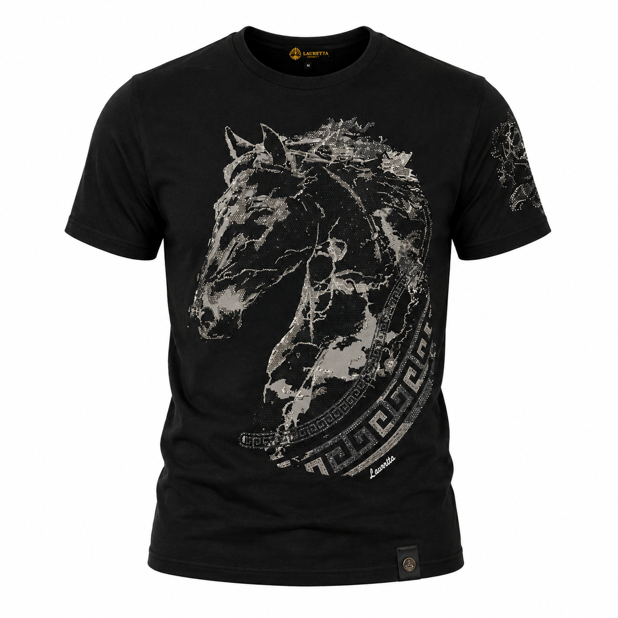 LAVERITA BLACK T-SHIRT BLACK /GREY HORSE LA-LAV94665