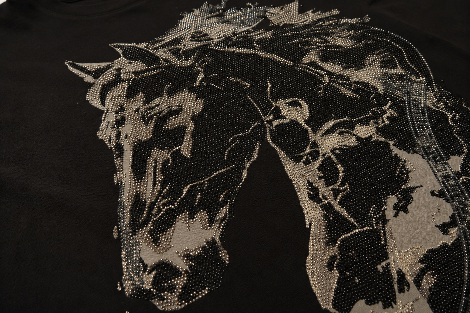 LAVERITA BLACK T-SHIRT BLACK /GREY HORSE LA-LAV94665