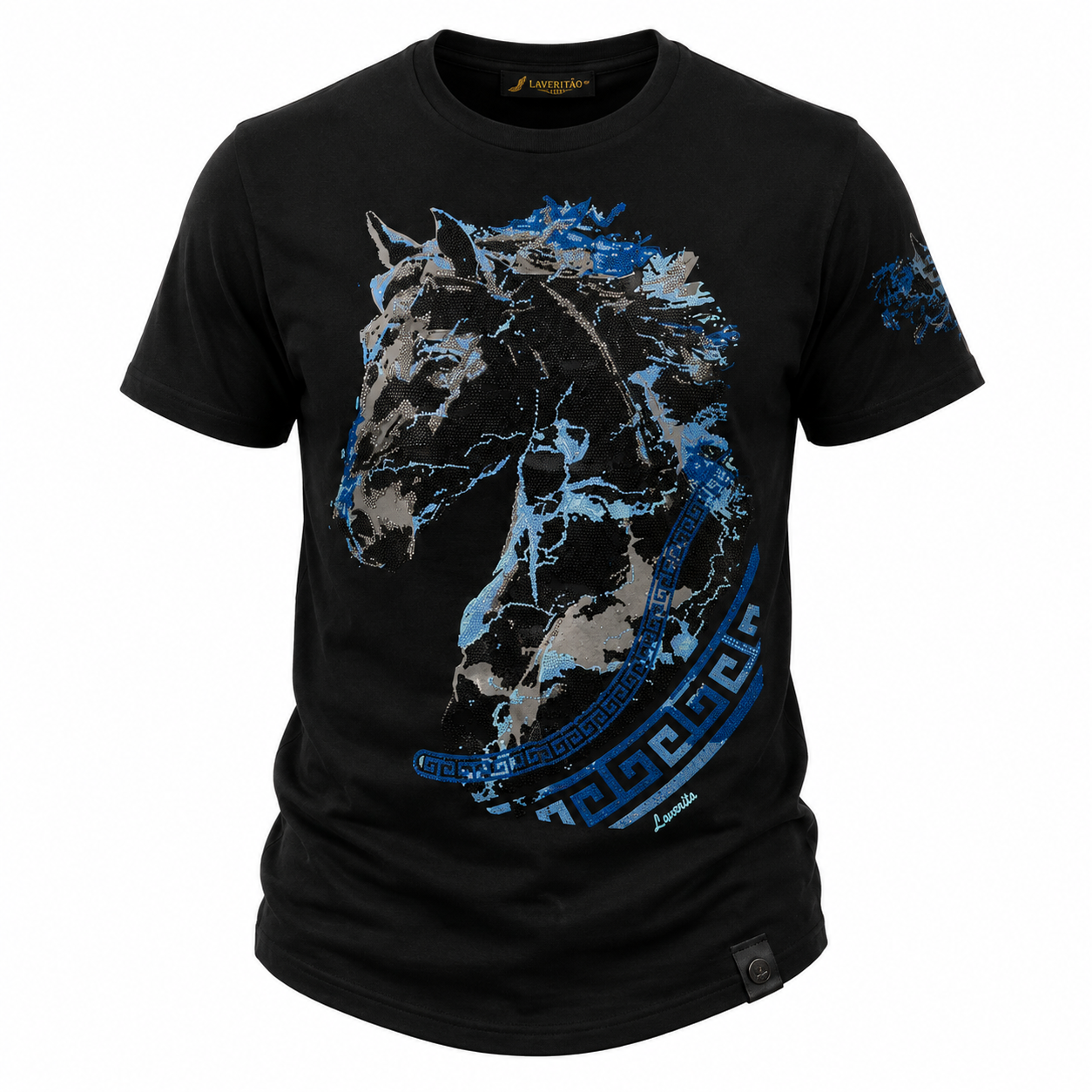 LAVERITA BLACK T-SHIRT BLACK /HORSE BLUE LAV94665