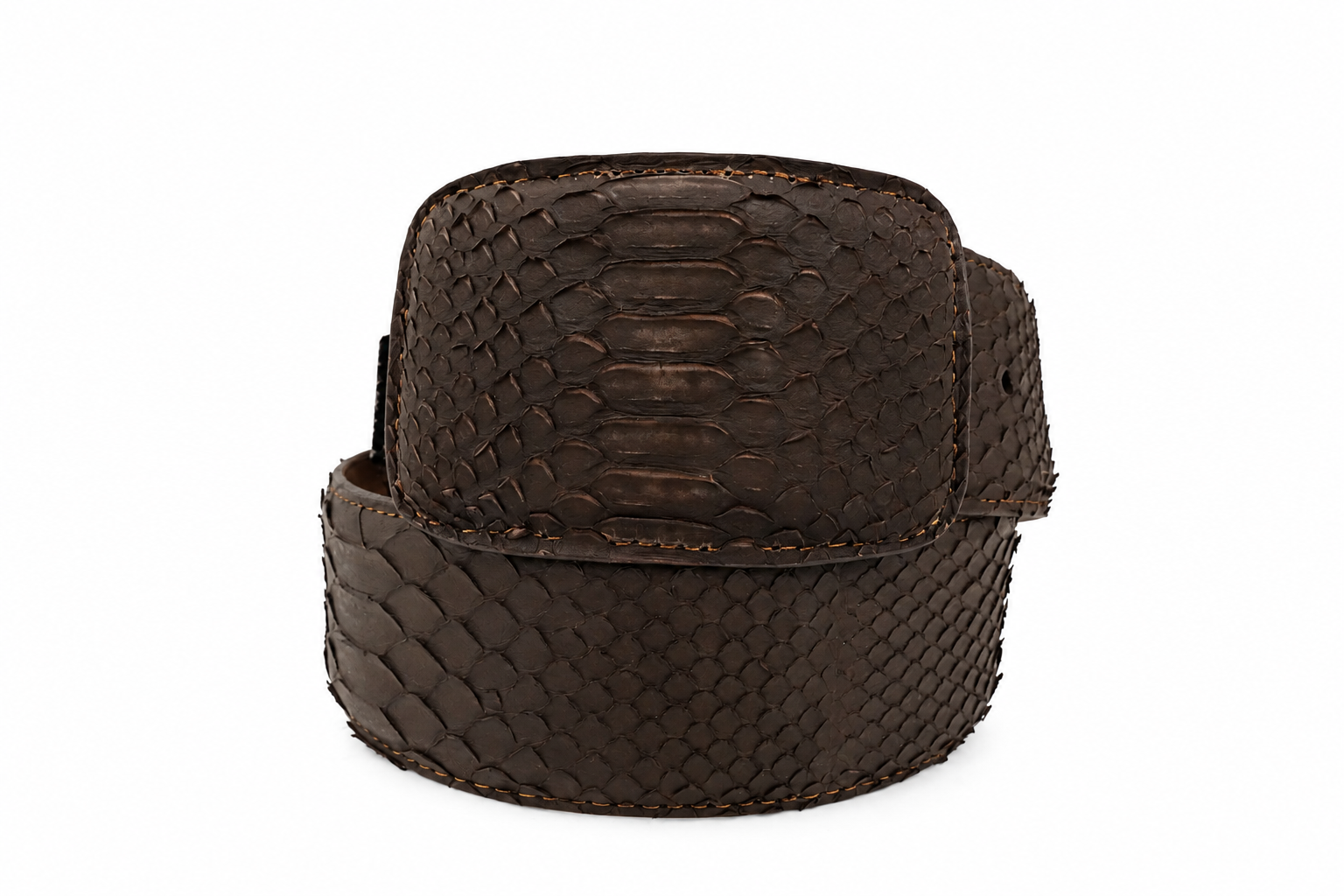 LA HERRADURA EXOTIC-RANCHERA PYTHON BROWN NOBUCK BELT