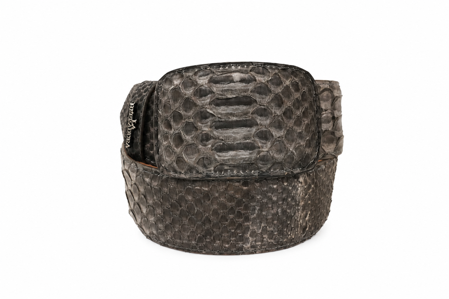CINTURÓN DE PITÓN LA HERRADURA EXOTIC-RANCHERA GRIS NOBUCK