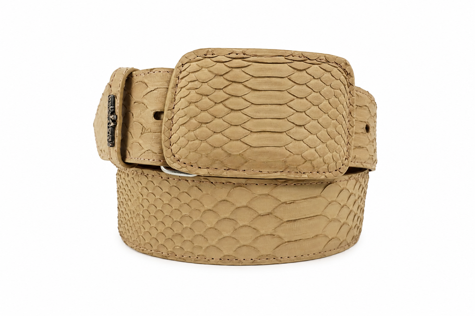 LA HERRADURA EXOTIC-RANCHERA PYTHON CAPPUCCINO BELT