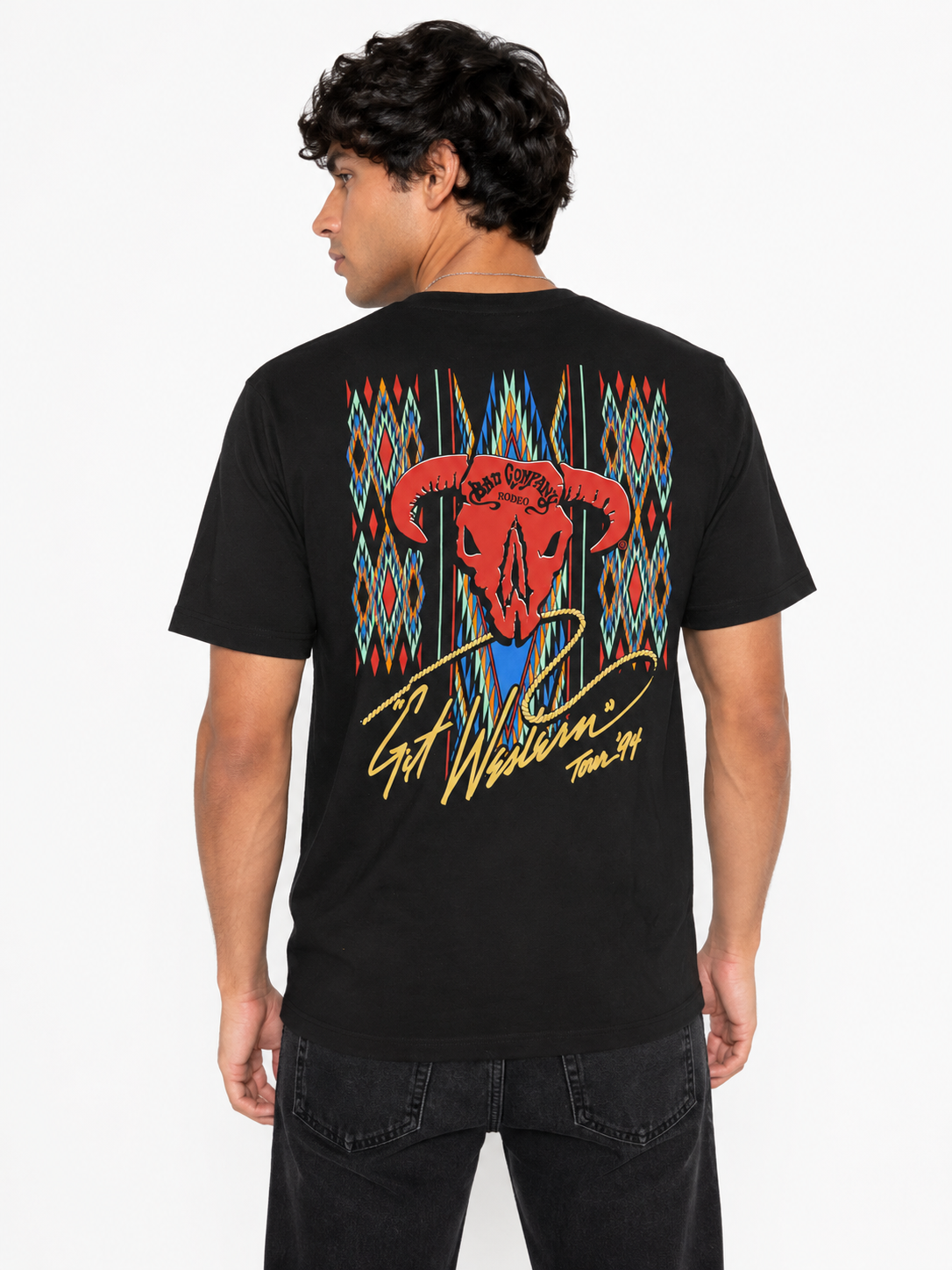 HOOEY MENS BLACK & GET WESTERN LOGO SHORT SLEEVE TSHIRT - BCT2604BK