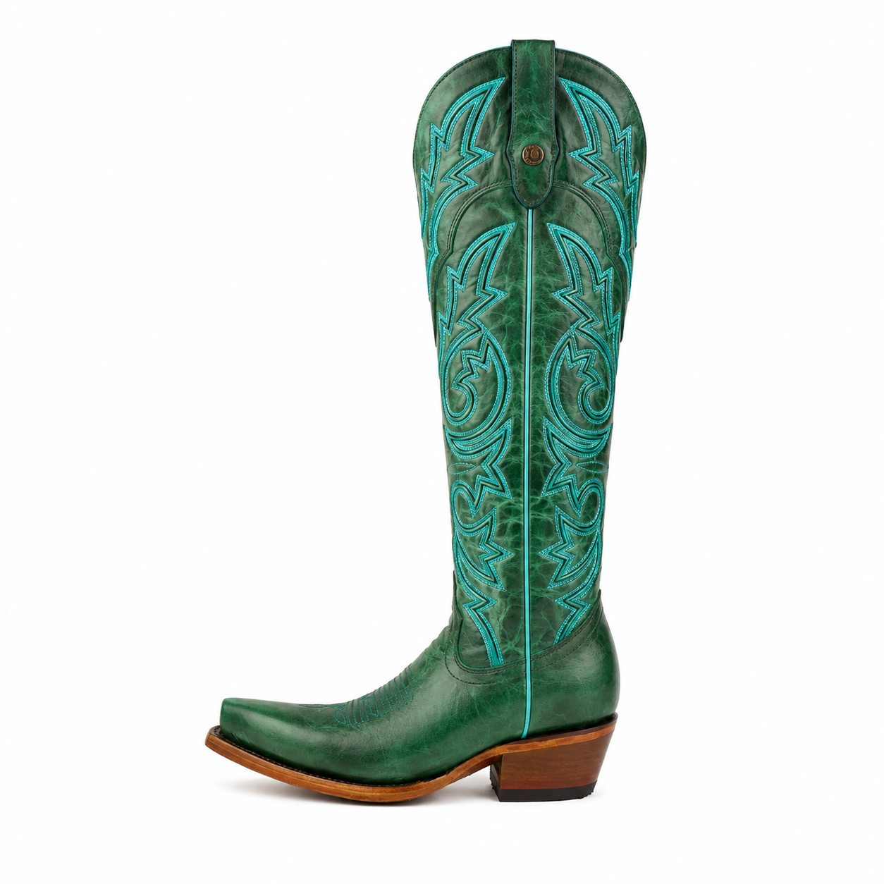 LA HERRADURA WOMEN TALL BOOT THIGH HIGH GRACE XL OLDEN TURQUEZA SNIP TOE