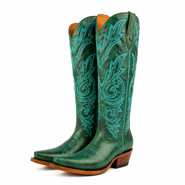 LA HERRADURA WOMEN TALL BOOT THIGH HIGH GRACE XL OLDEN TURQUEZA SNIP TOE