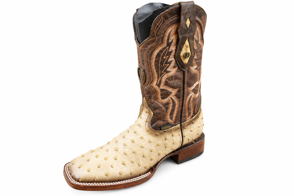 LA HERRADURA MENS DANIEL   CLON AVESTRUZ ORIX/ SILVERADO BRANDY SQUARE TOE BOOT