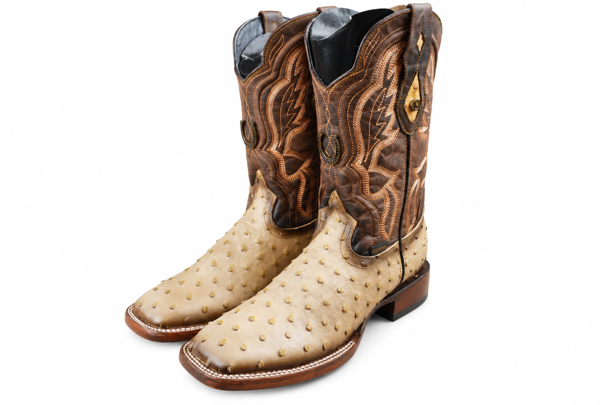 LA HERRADURA MENS DANIEL   CLON AVESTRUZ ORIX/ SILVERADO BRANDY SQUARE TOE BOOT
