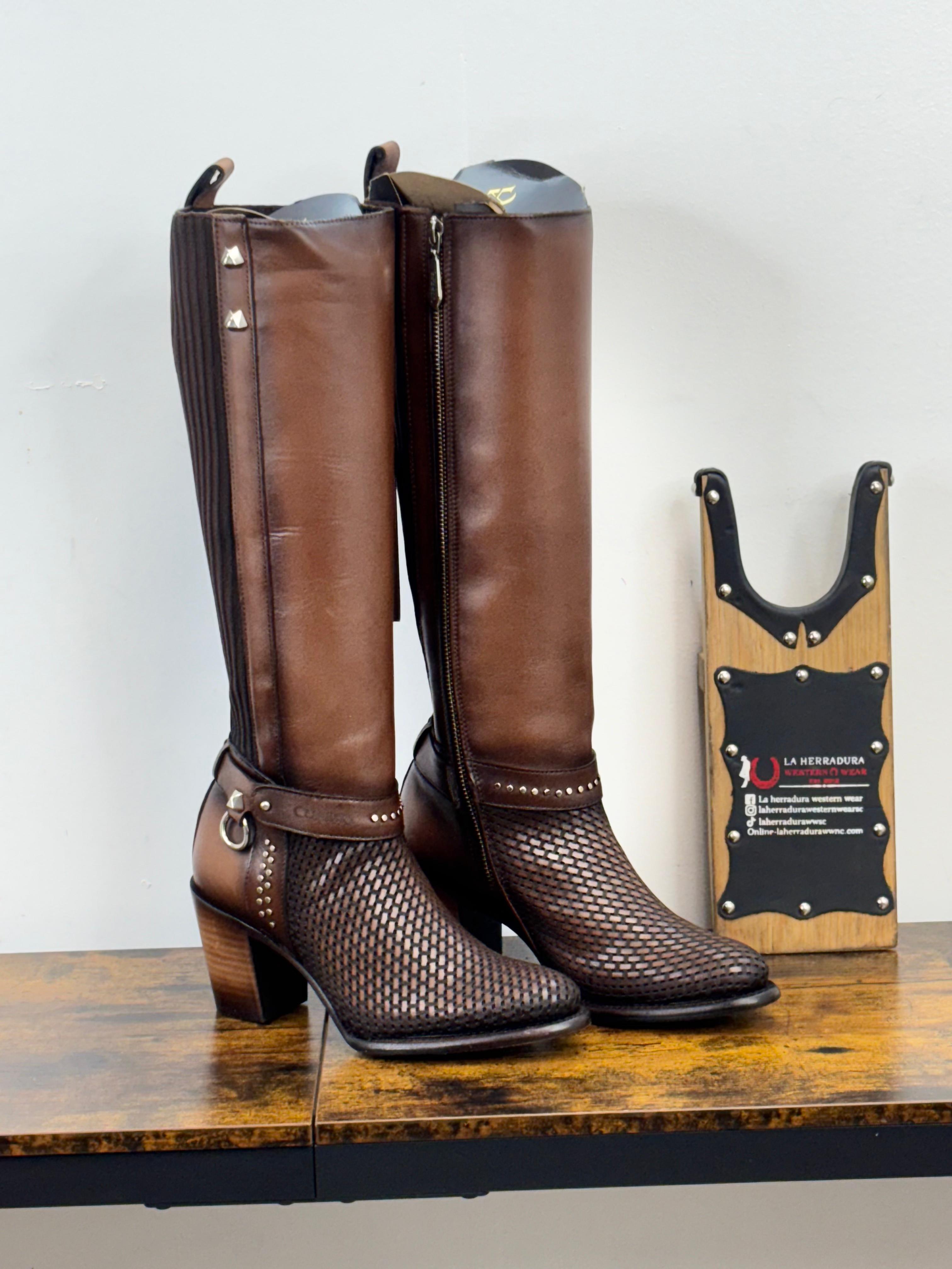 WOMEN’S CUADRA TALL BOOT LEATHER BROWN SILLERO DEL VASCO NATURAL