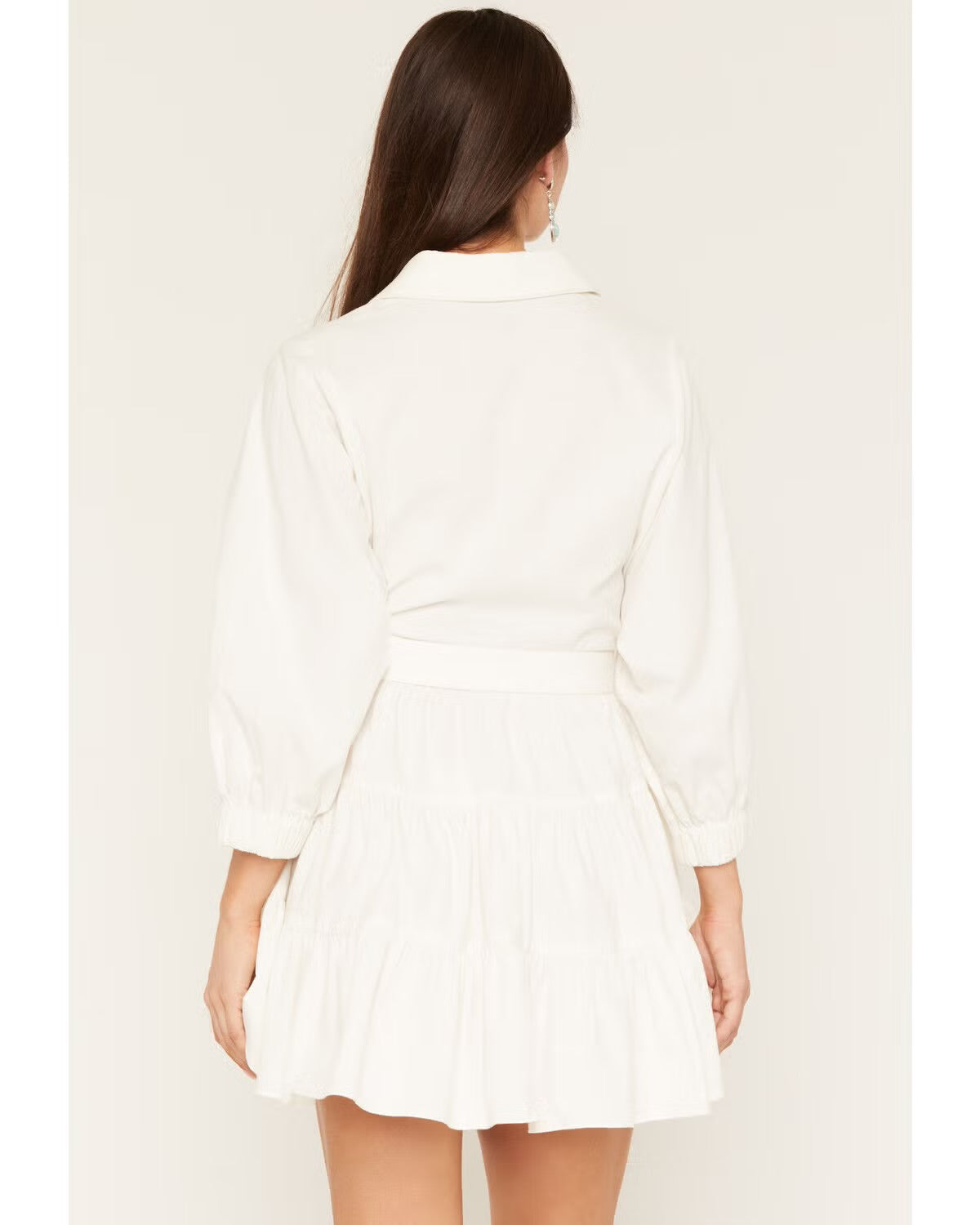 ROCK&ROLL - Natural Mini Dress W/ Adjustable Belt - BWD2R08776