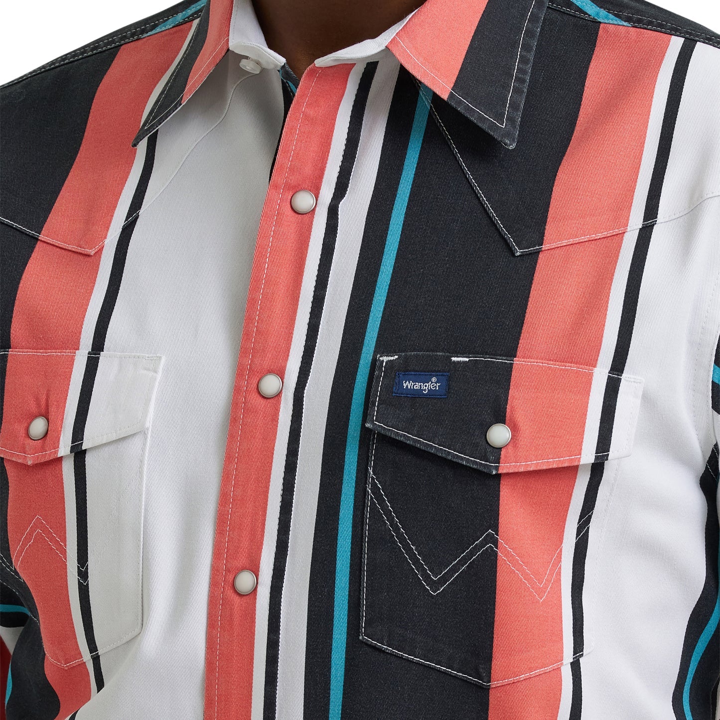 MENS WRANGLER BLACK & MULTICOLOR STRIPED SHIRT - 112381997