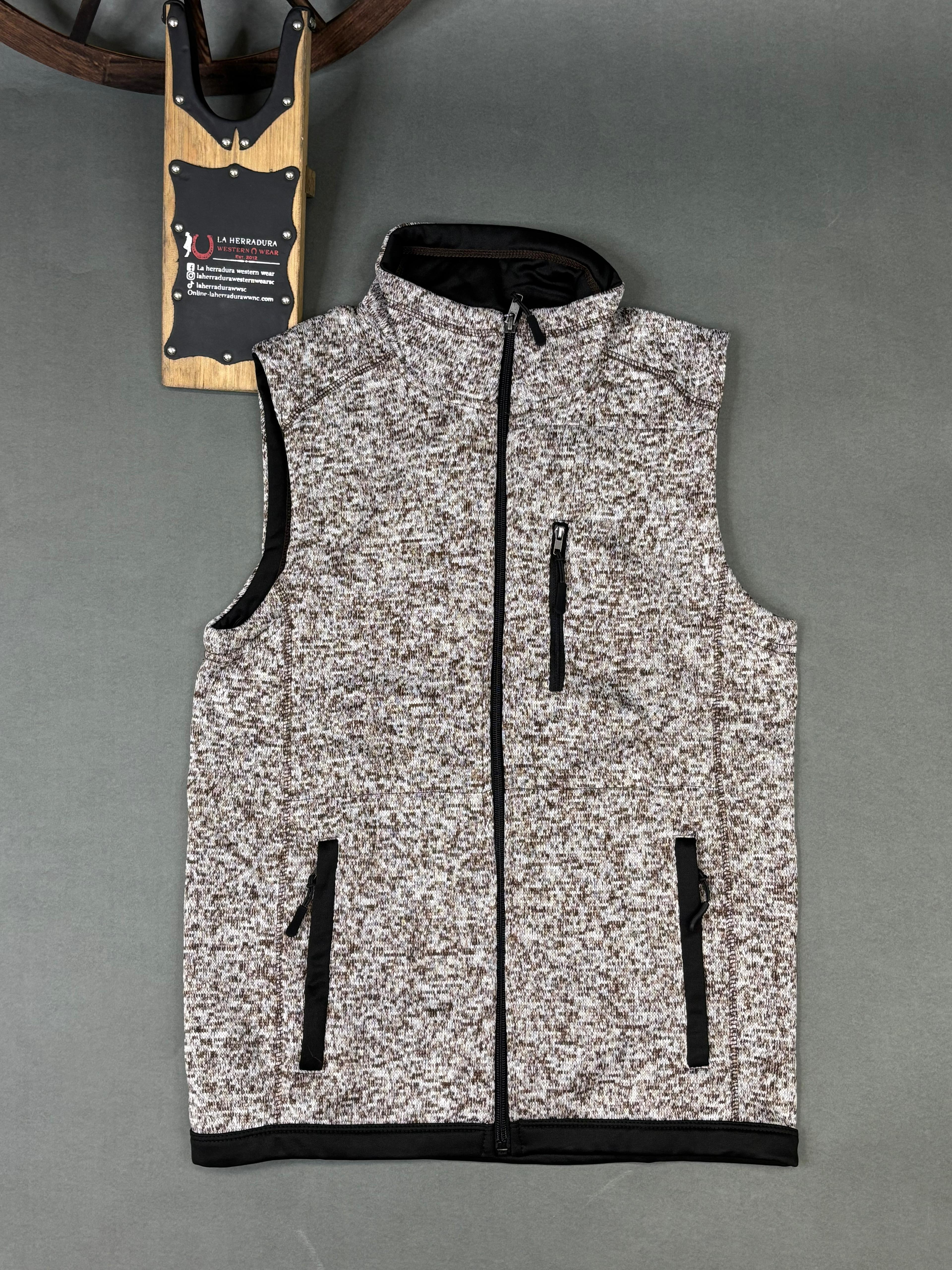 PANHANDLE DARK BROWN KNIT MELANGE VEST