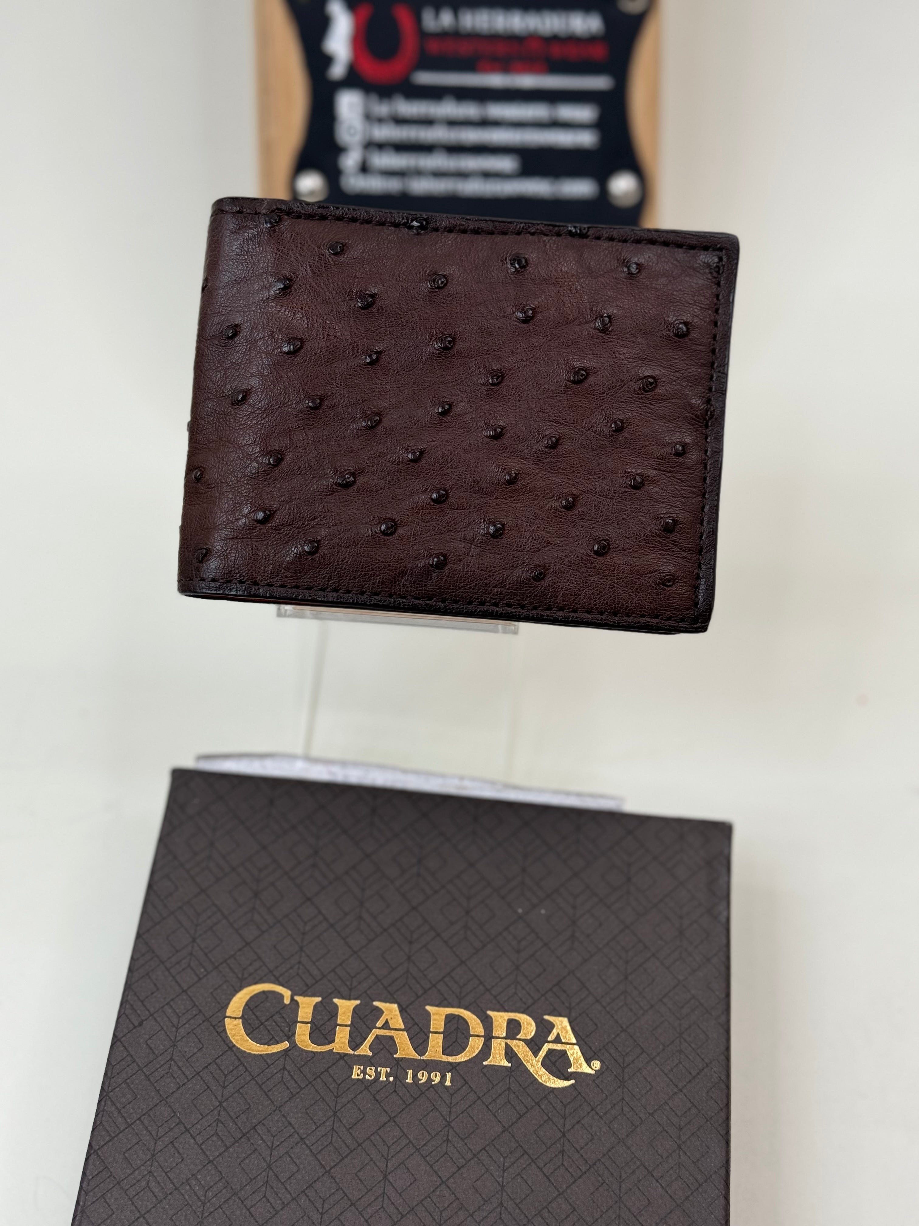 CUADRA EXOTIC OSTRICH BROWN WALLET