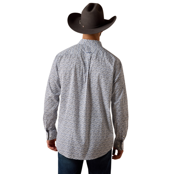 ARIAT MENS WF WEAVER FTD LS SHRT WHITE MULTI VINE PRINT 10073691