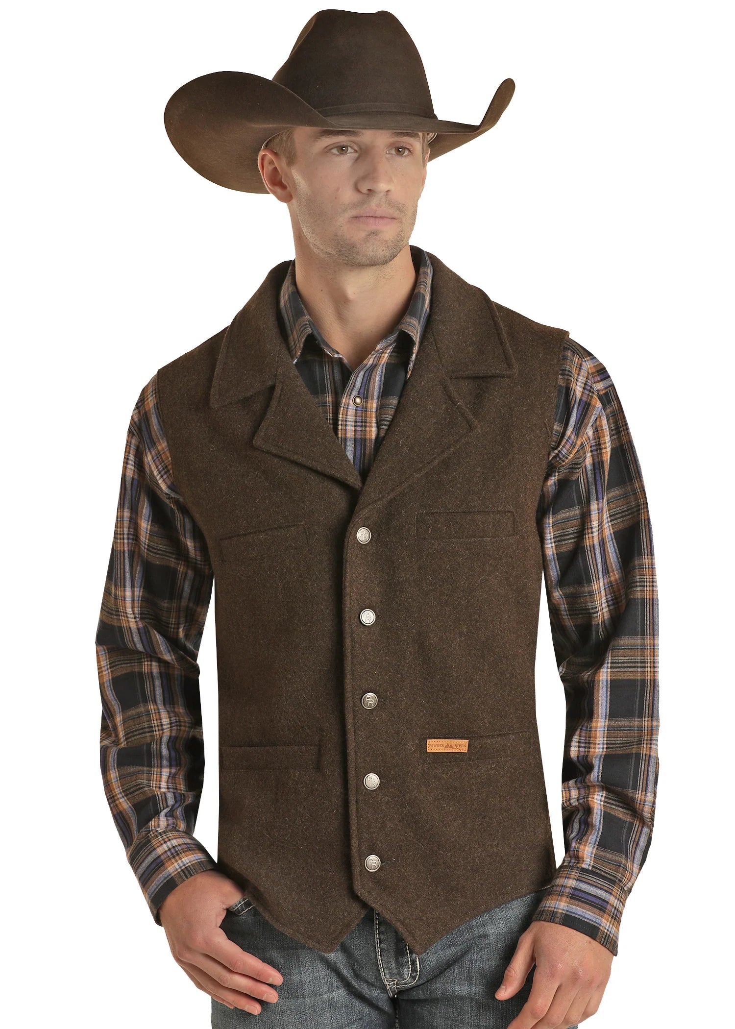 PANHANDLE DARK BROWN SOLID MONTANA VEST