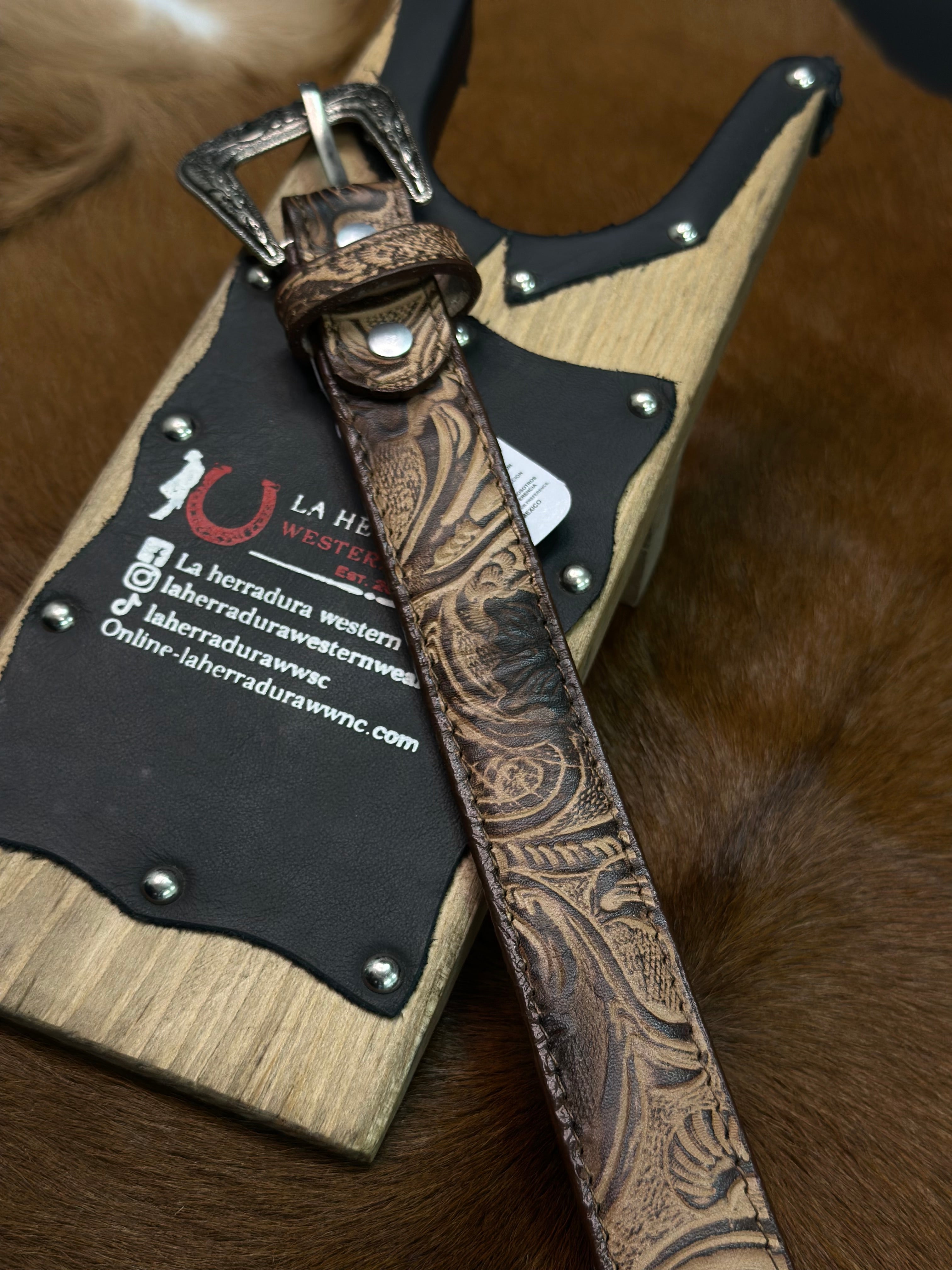 HOMETOWN FLORAL BROWN GIRLS BELT-61235683