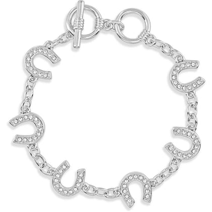 Amuleto de herradura de circonitas cúbicas plateado de Montana Silversmith