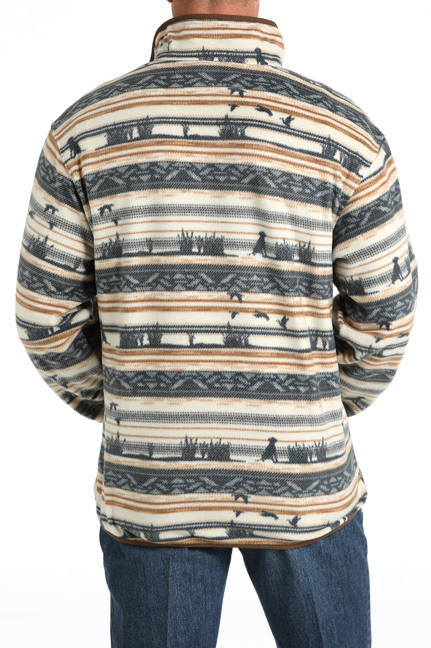 CINCH CREAM AND GREY PRINT HOODIE FOR MEN MWK1514022