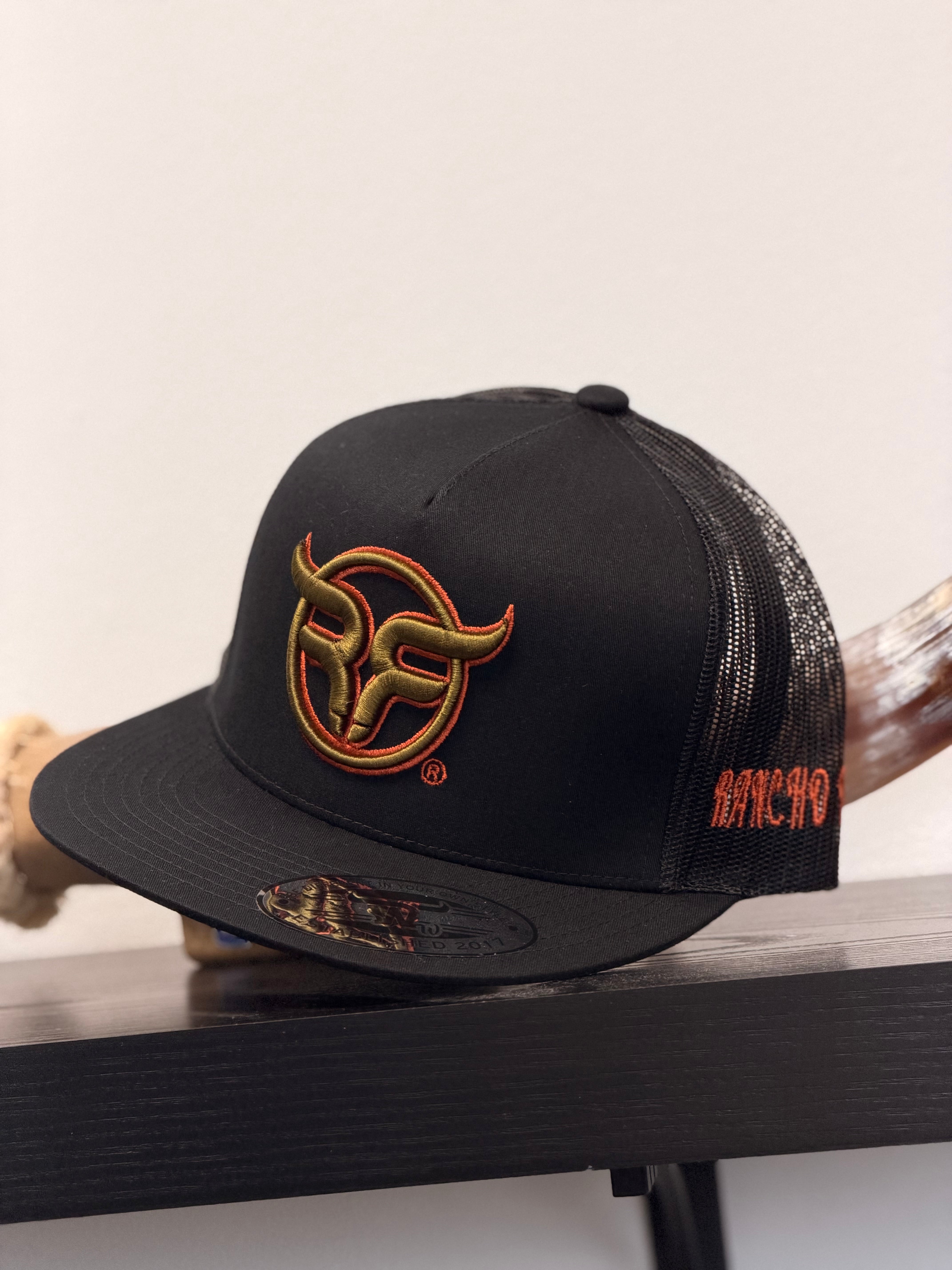 RANCHO FINO BLACK AND ORANGE CAP