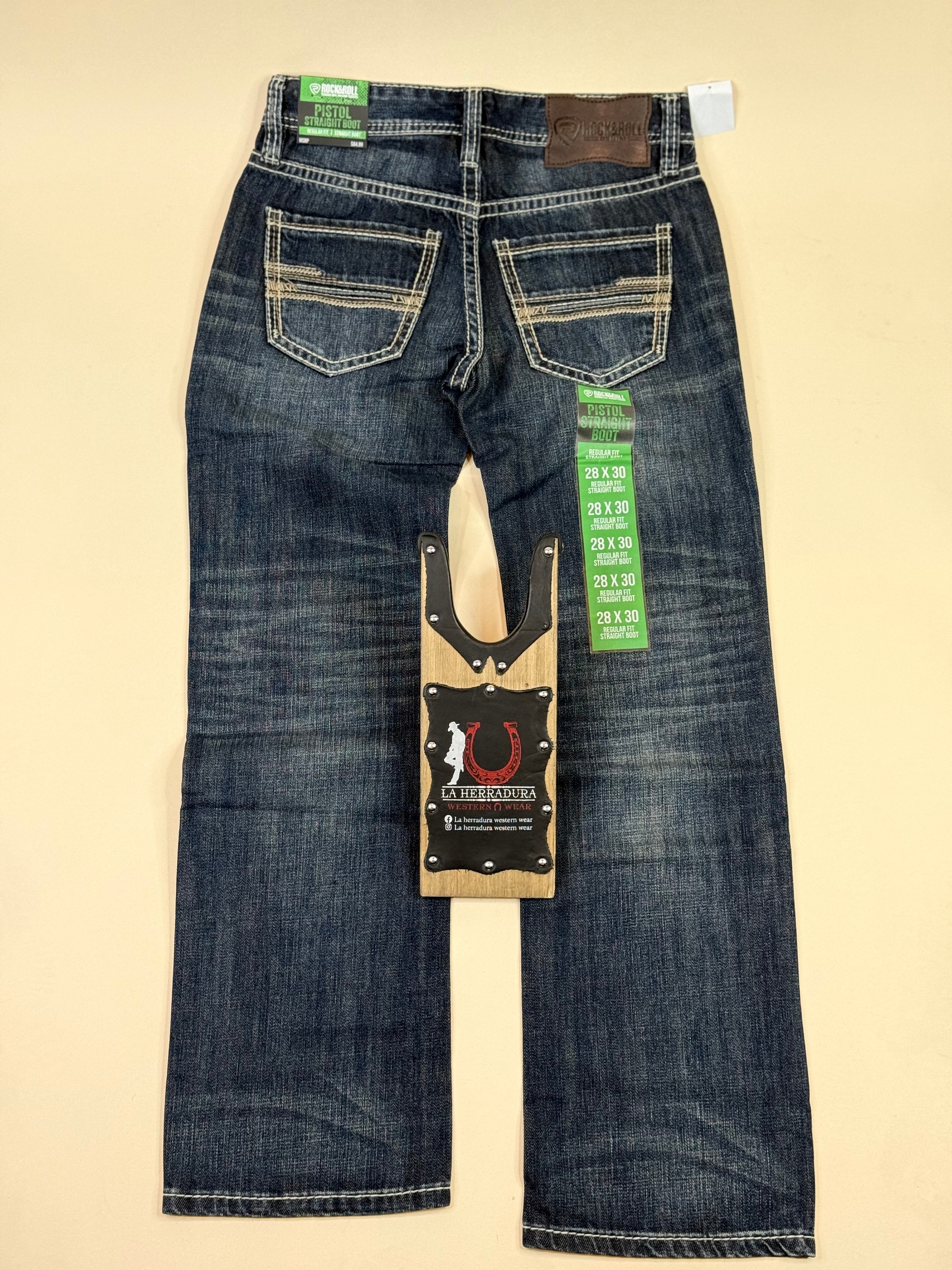 ROCK&ROLL PISTOL STRAIGHT DARK VINTAGE REGULAR FIT STRAIGHT  BOOT JEANS