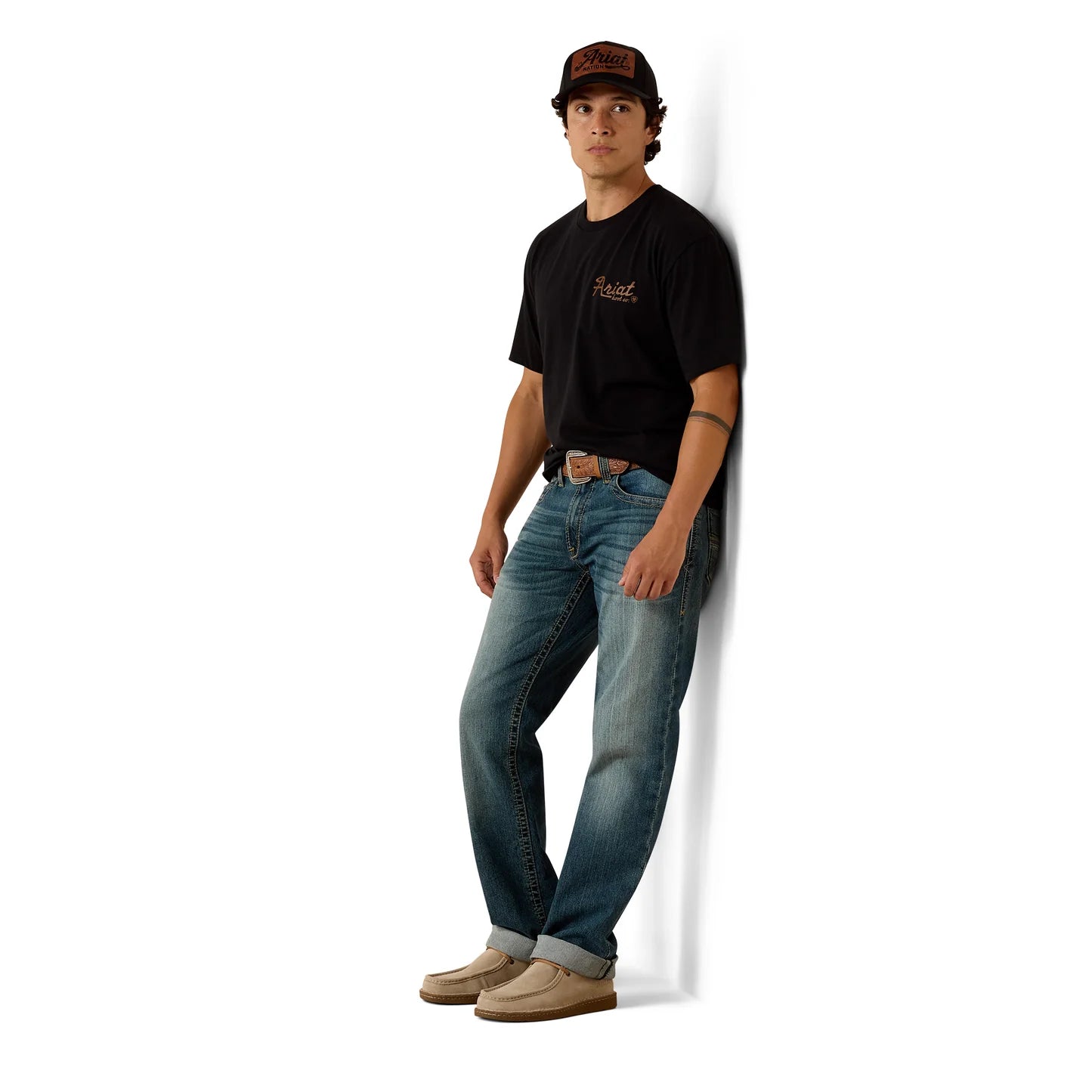 ARIAT MEN COWMOOFLAGE SS TSHRT BLACK 10073419