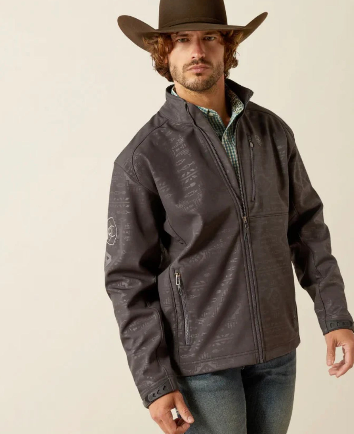 ARIAT JACKET LOGO 2.0 SOFTSEHLL PHANTOM EMBOSSED- 8158