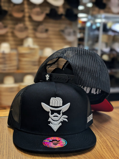DE RANCHO HATS SNAPBACK WHITE LOGO BLACK