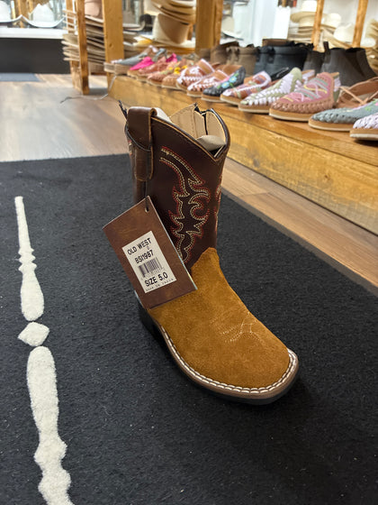 OLD WEST GAMUSA TAN, BROWN ,WITHE/ROJO STITCHING BSI1987