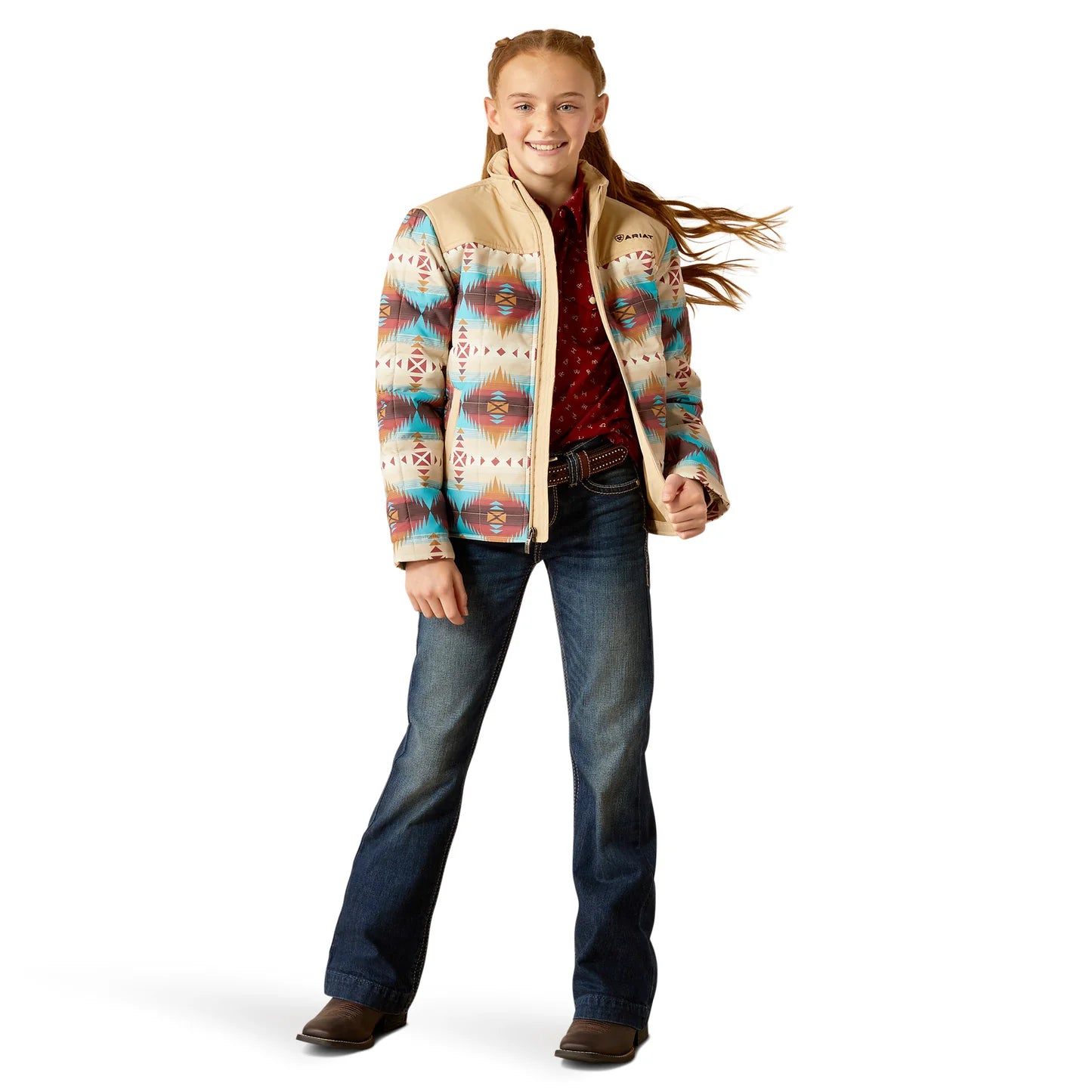 Ariat Girls Serrano Southwest Print Zip Jacket-2471