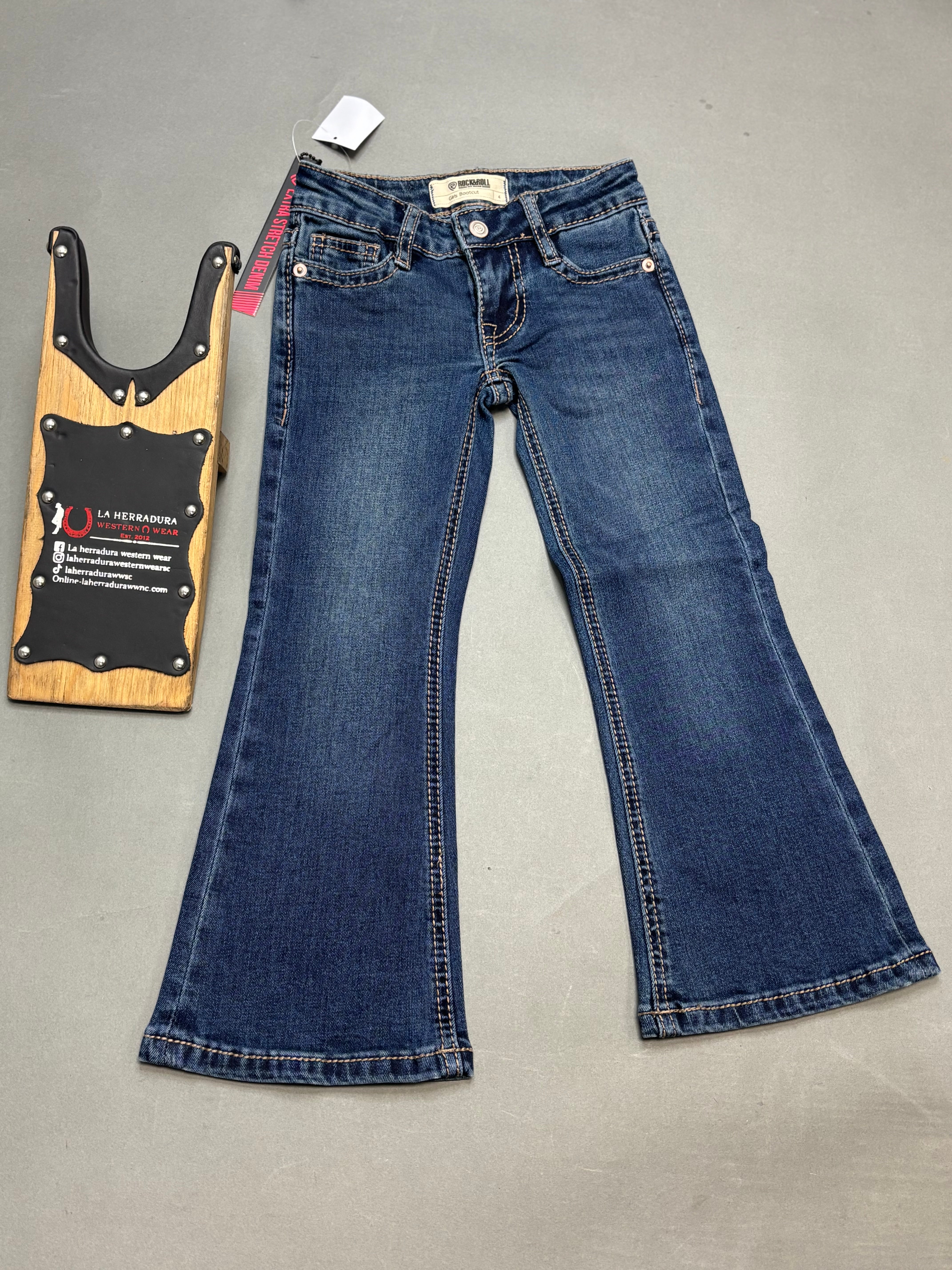 ROCK&ROLL GIRLS BOOTCUT JEANS DARK WASH