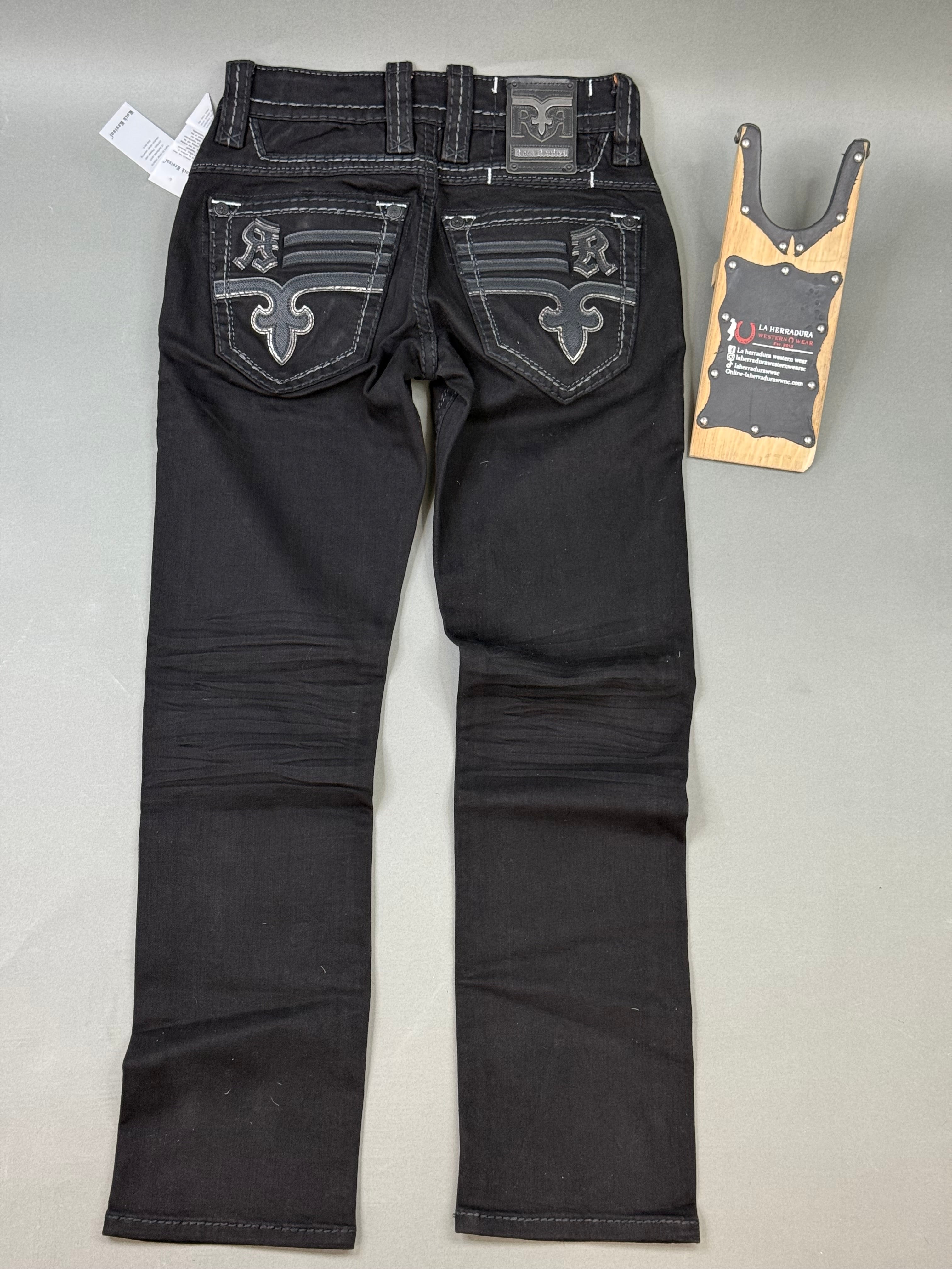 Revival Mens Black Jeans Justinn Straight