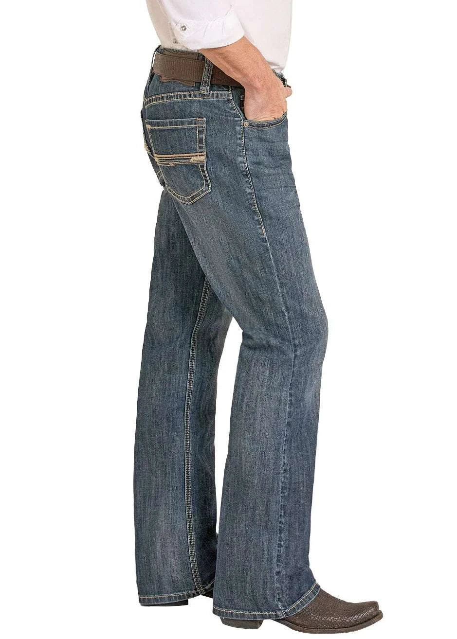 ROCK&ROLL MEN JEANS MEDIUM VINTAGE ROPE STITCH EMB BOOT BM0SD08574 Laherradurawwnc.com