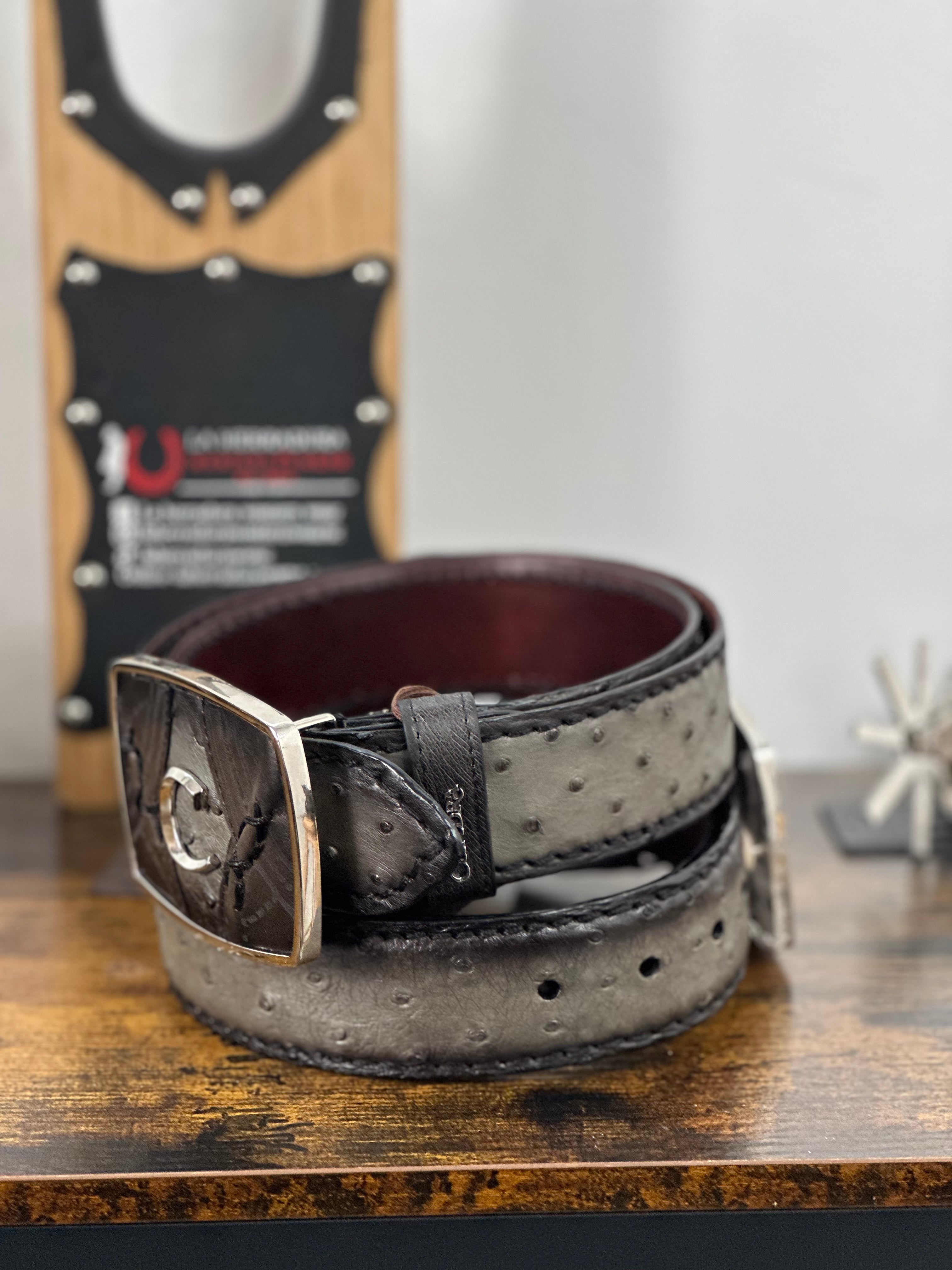 CUADRA OSTRICH COMPLETE GREY BELT