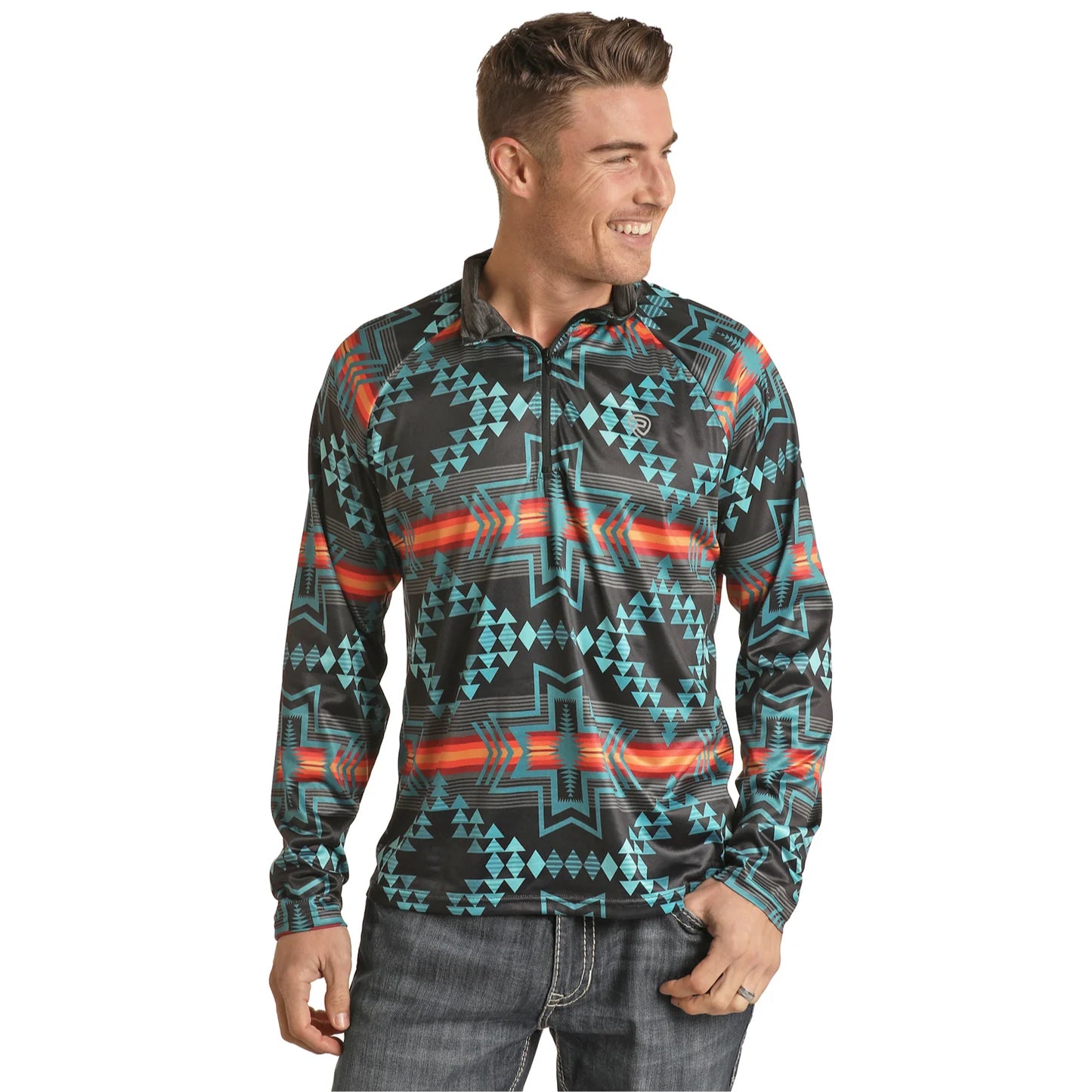 ROCK AND ROLL MEN MULTI PRINT AZTEC PRINT HODDIE RRMT94R06L