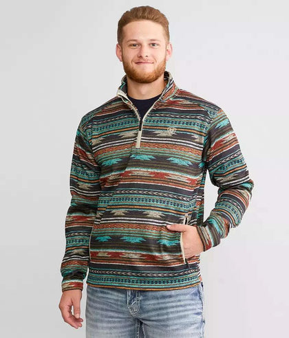 ARIAT MEN CALDWELL 1/4 ZIP PULLOVER BASCAY BAY SERAPE 10046668