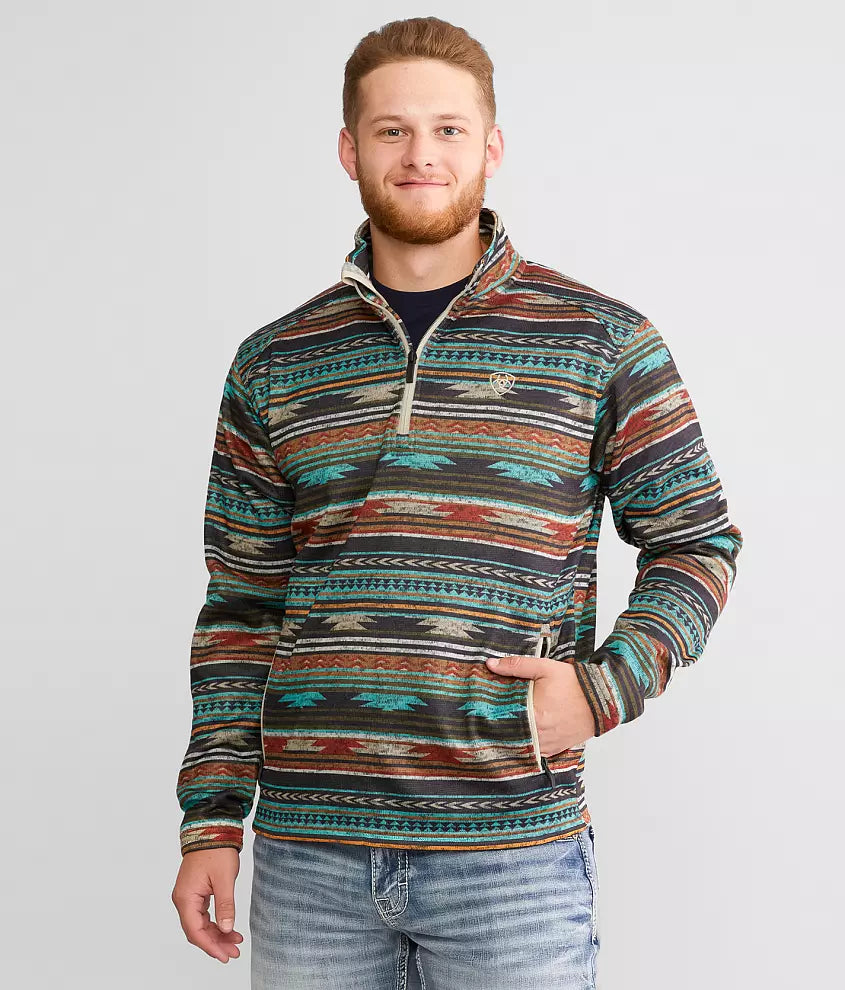 ARIAT MEN CALDWELL 1/4 ZIP PULLOVER BASCAY BAY SERAPE 10046668