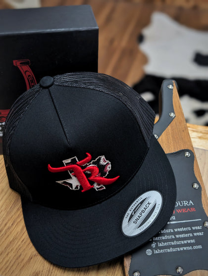 TEXAS RANCH CAP BLACK RED LOGO AZTEC