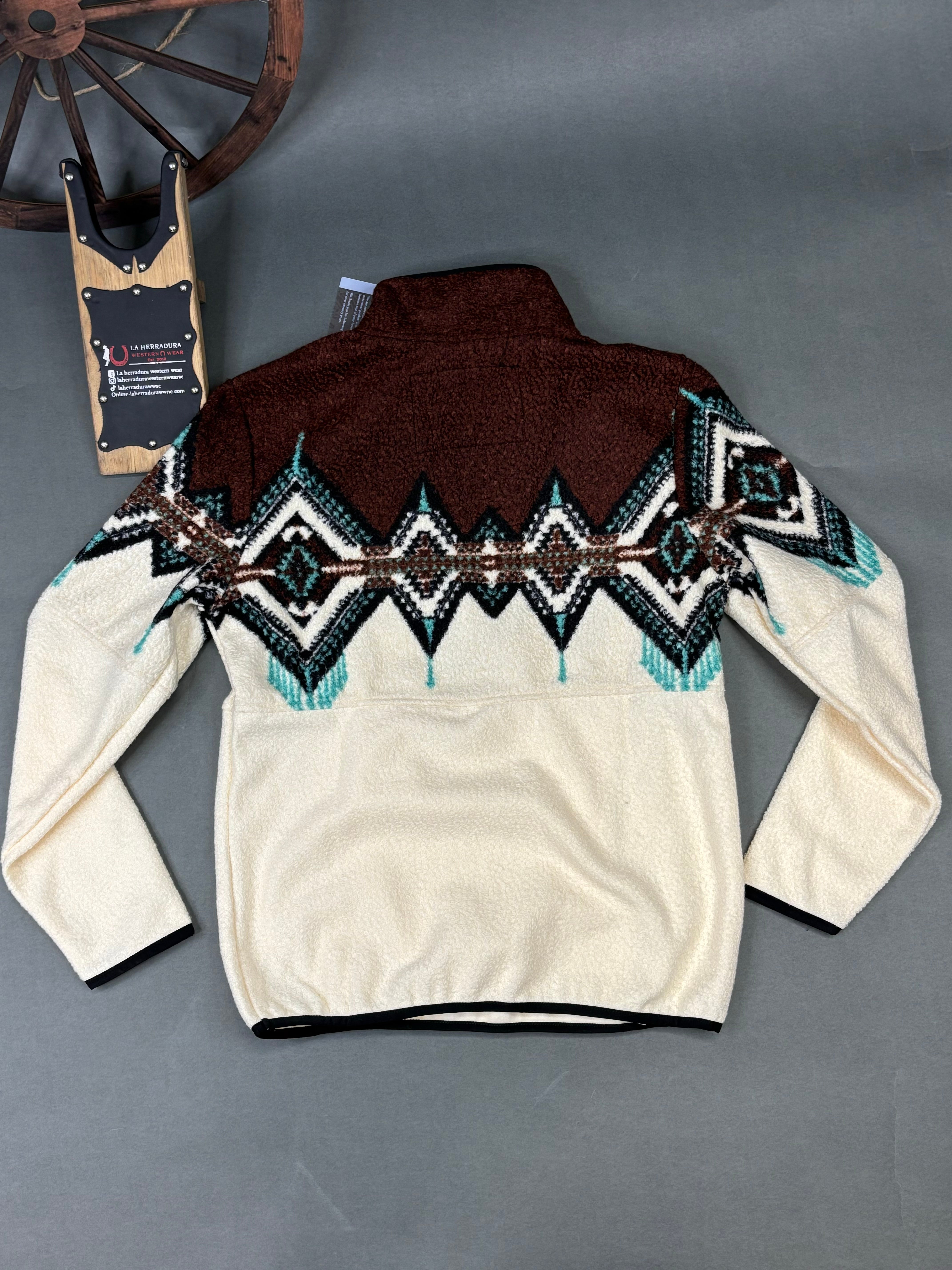 PANHANDLE DARK BROWN BORDER BERBER PULLOVER