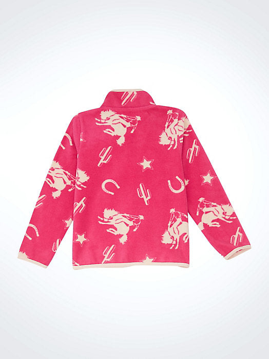 GIRL'S ICONS FLEECE FULL ZIP JACKET IN PINK