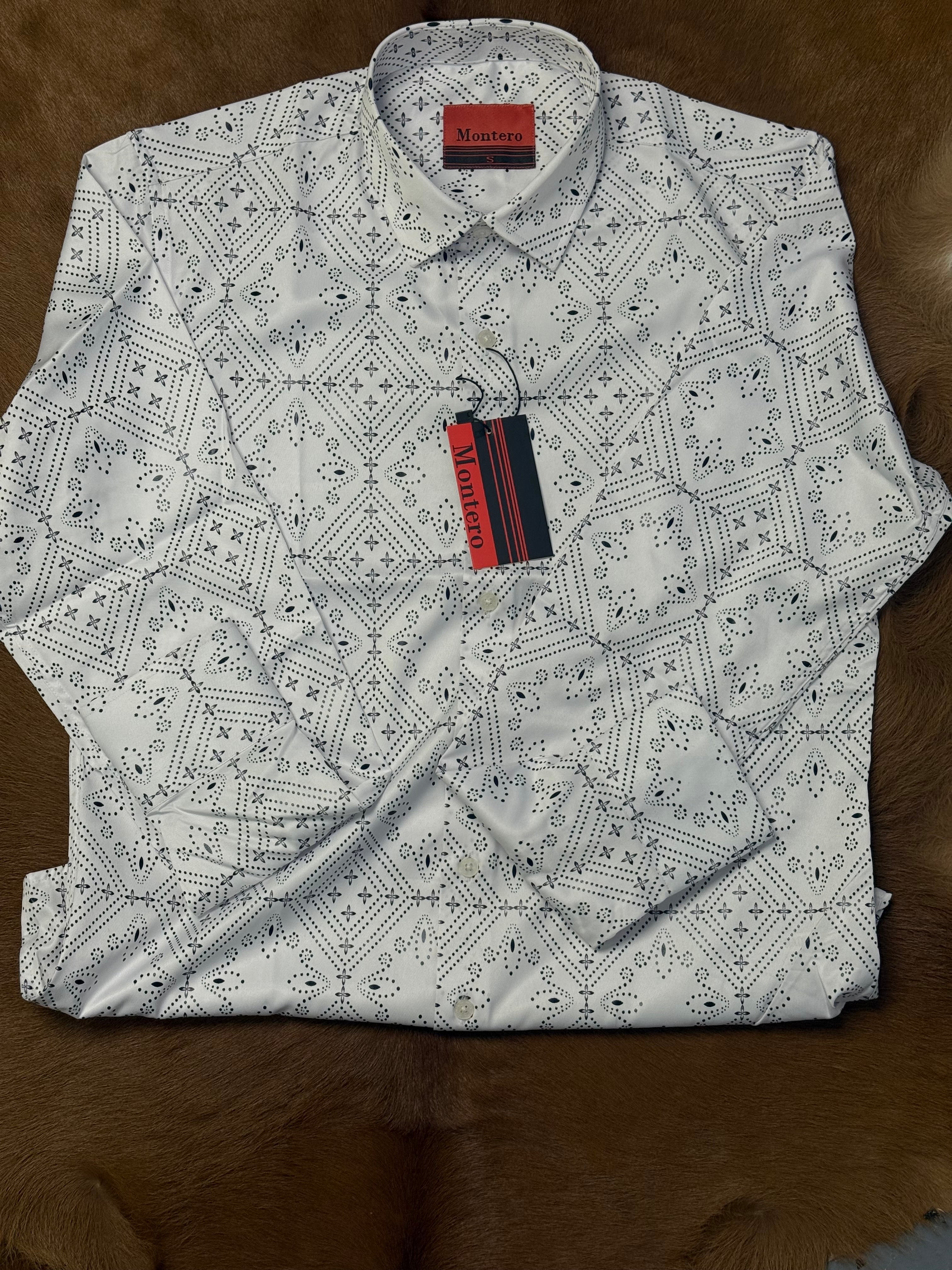 MONTERO MEN DRESS WHITE AND BLACK-52397