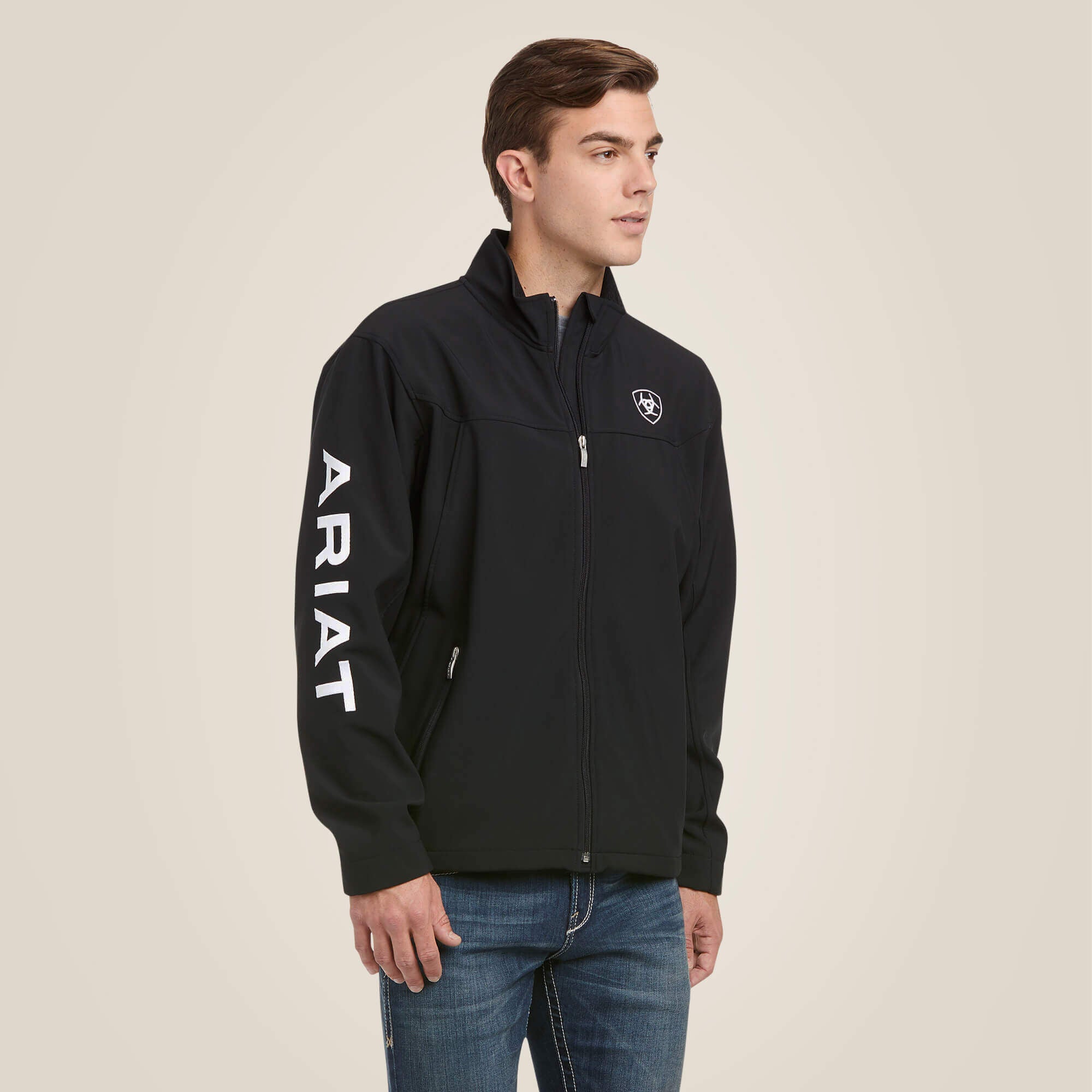 ARIAT JACKET FOR MEN ARIAT BLACK/WHITE TEAM LOGO